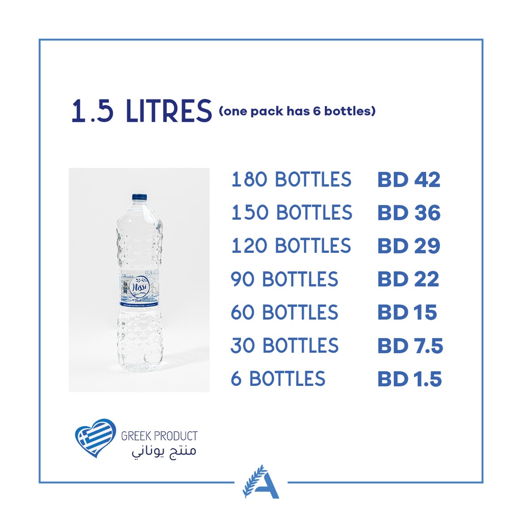 Nissi Greek Mountain Spring Water 1.5L (6pc)