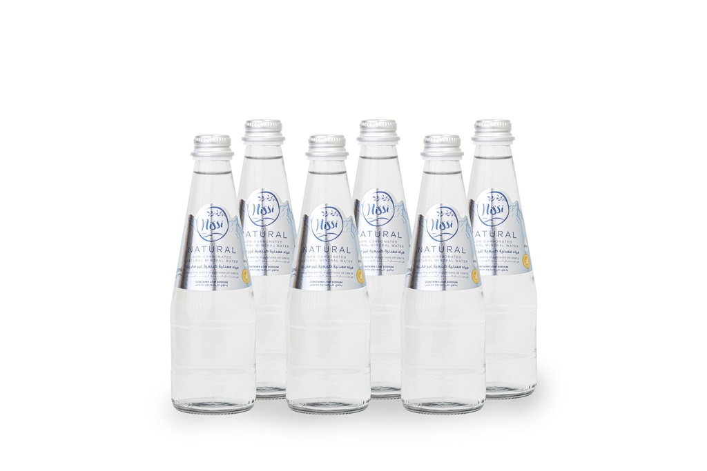 Nissi Greek Mountain Spring Water Glass Bottle 330ml (6pc)