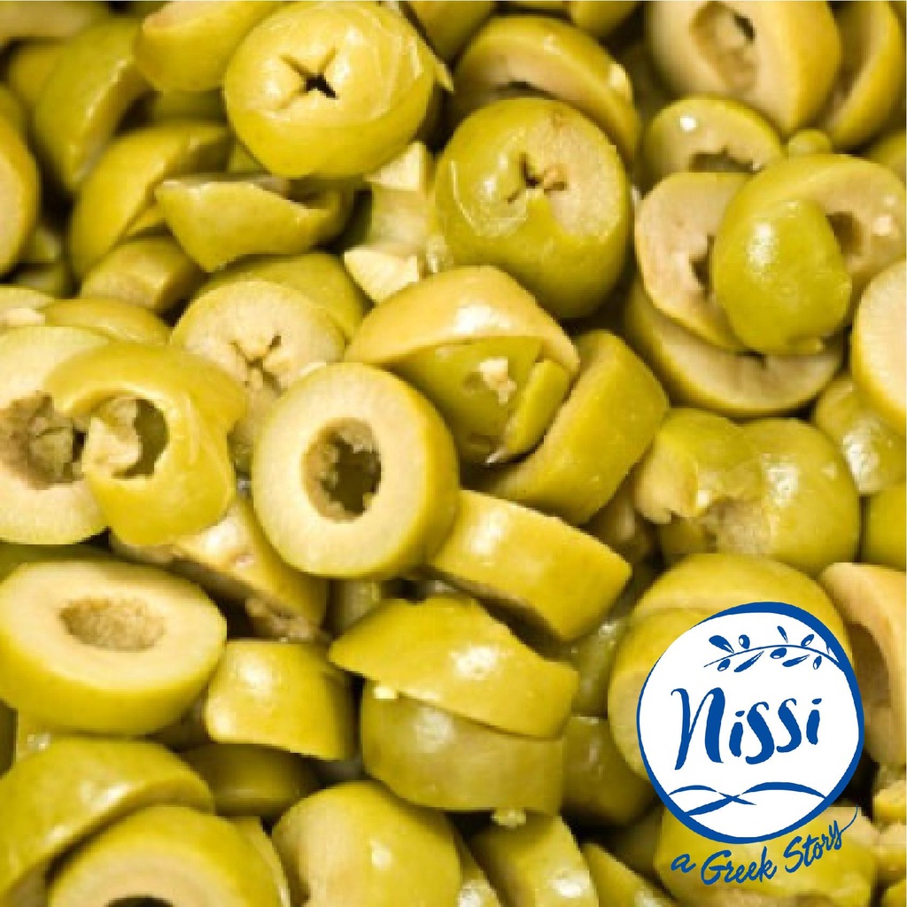 Organic Greek Nissi Halkidiki Olives Large Sliced kg